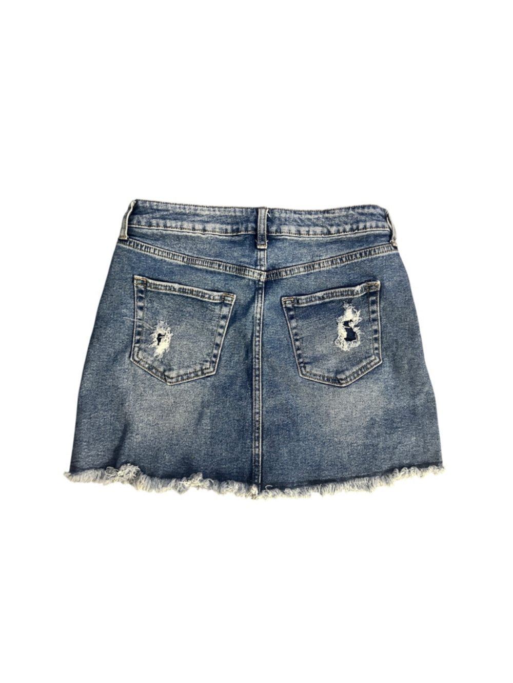 JBD Distressed Denim Mini Skirt Size 6 Blue - Picture 3 of 6